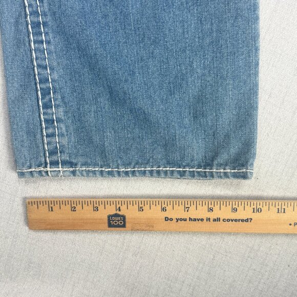 Y2K True Religion Ricky Super T Bootcut Jeans Distressed Light Wash USA Size 40 - Picture 8 of 10